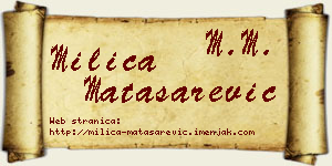 Milica Matasarević vizit kartica